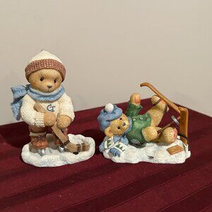 Lot of 2 Winter Sports Hocky/Skiing Cherished Teddies